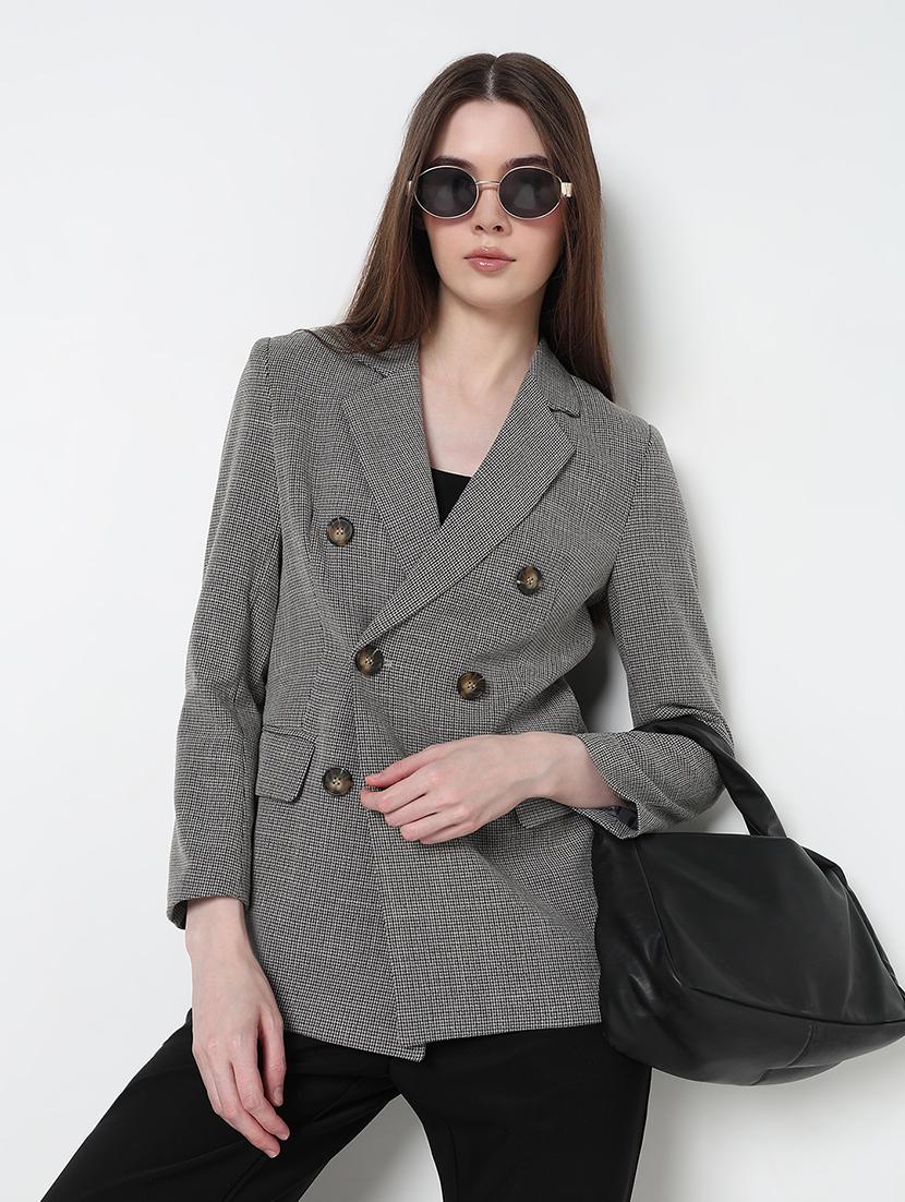 women self designed long sleeve double breasted blazer - 21979767 - Zoom Image - 0