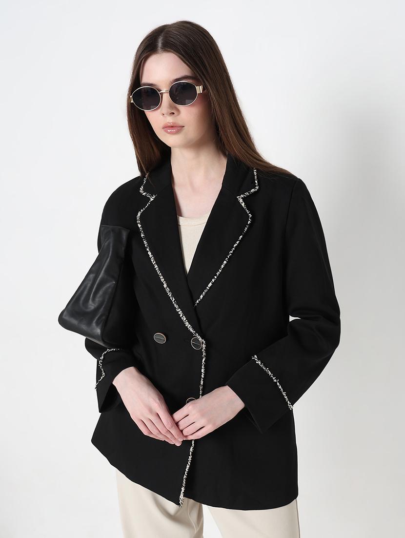 women solid long sleeve double breasted blazer - 21979768 - Zoom Image - 0