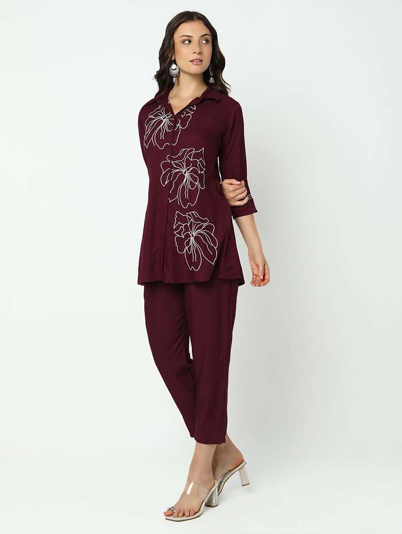 women floral three quarter sleeve ethnic co-ord set - 21979779 -  Standard Image - 2