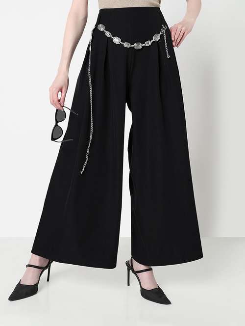 black cotton trousers - 21979819 - Standard Image - 0