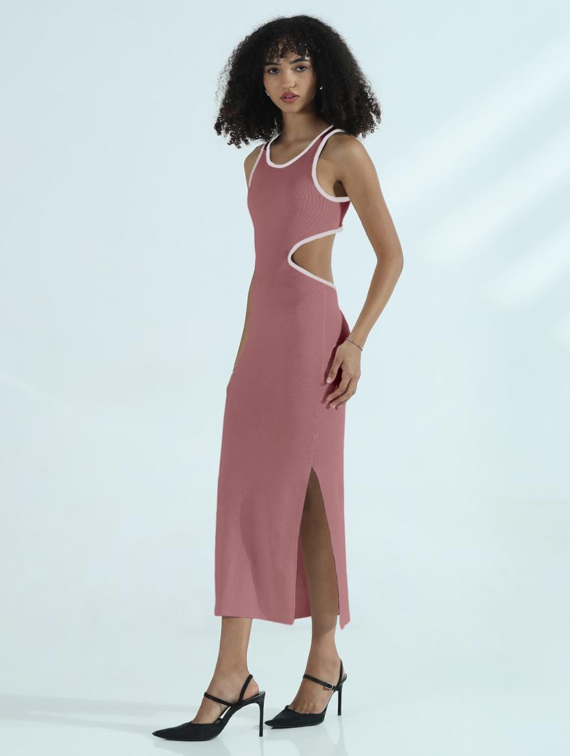 women solid sleeveless cut out bodycon dress - 21979866 - Standard Image - 2