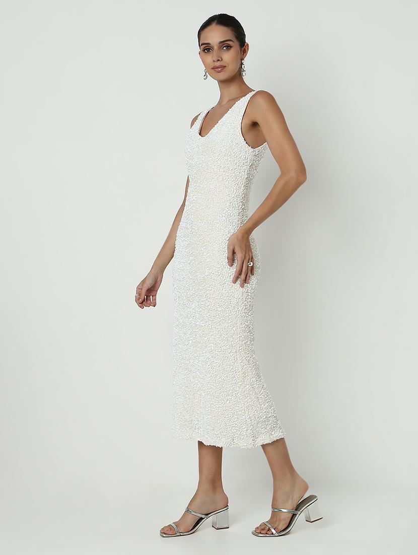 women white sequined sleeveless bodycon dress - 21979870 - Standard Image - 2