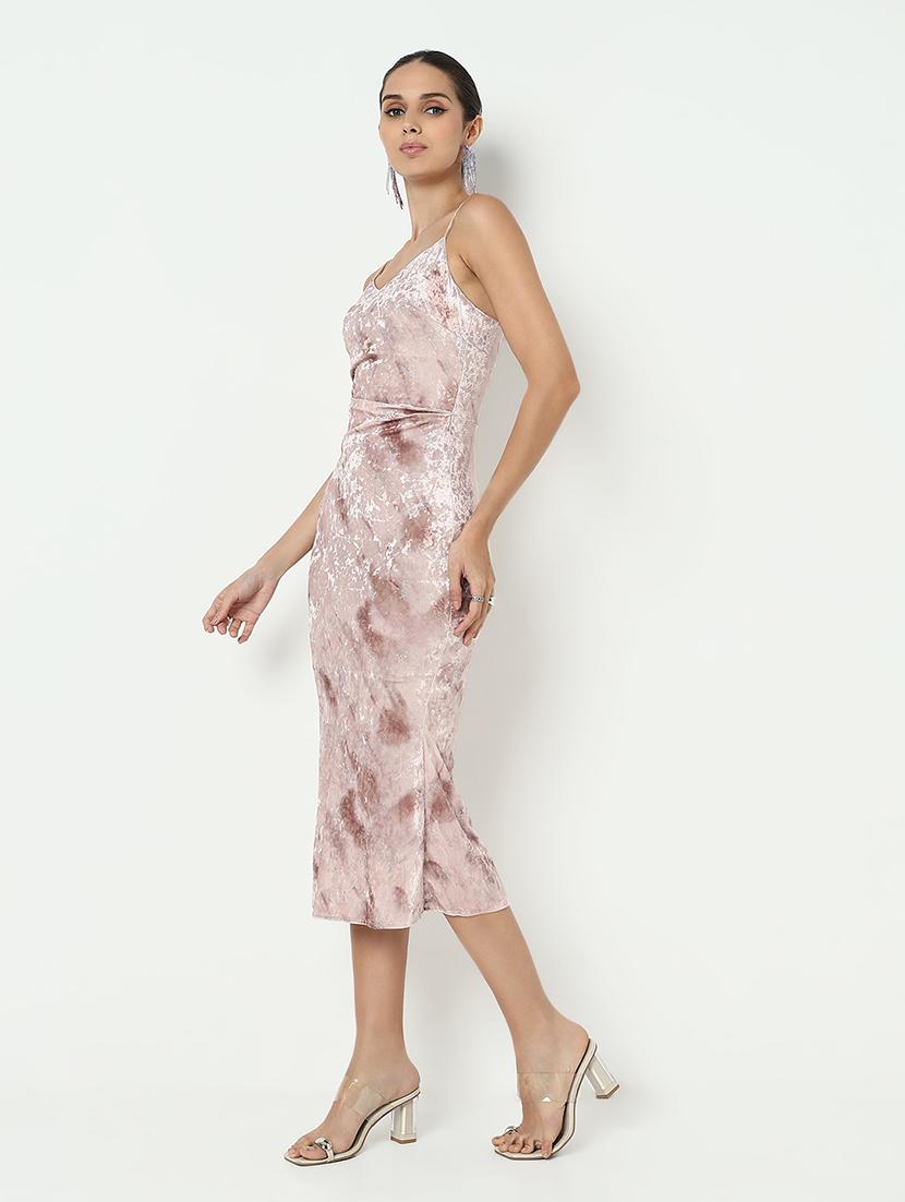 women printed shoulder strap bodycon dress - 21979876 - Standard Image - 2