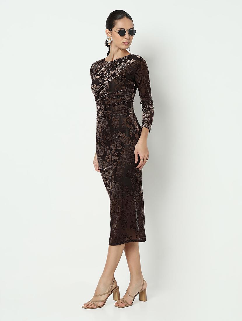 women self designed long sleeve bodycon dress - 21979886 - Standard Image - 2