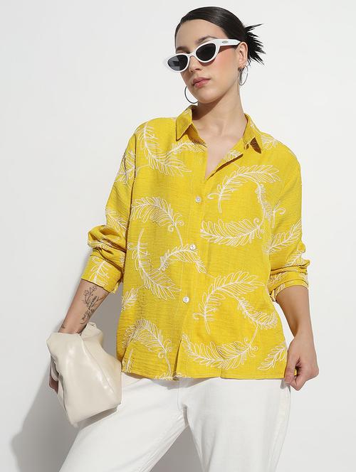 women embroidered long sleeve relaxed fit shirt - 21979934 -  Standard Image - 0