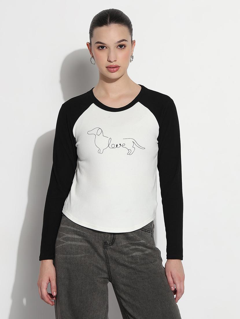 women color blocked long sleeve t-shirt - 21979986 - Zoom Image - 0