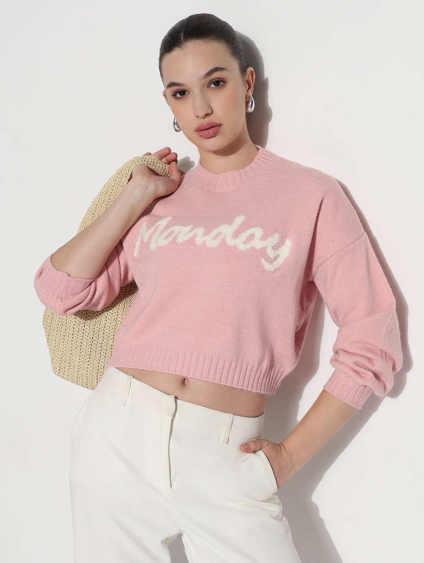 women printed long sleeve crop sweatshirt - 21980005 -  Standard Image - 2