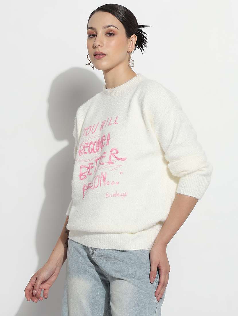 women typographic print long sleeve sweatshirt - 21980006 - Standard Image - 2