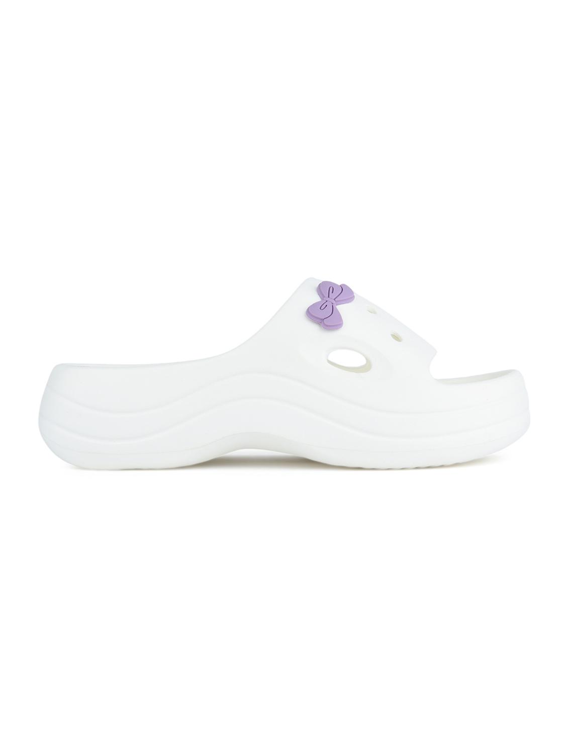 women white solid platforms slides - 21980074 - Standard Image - 2