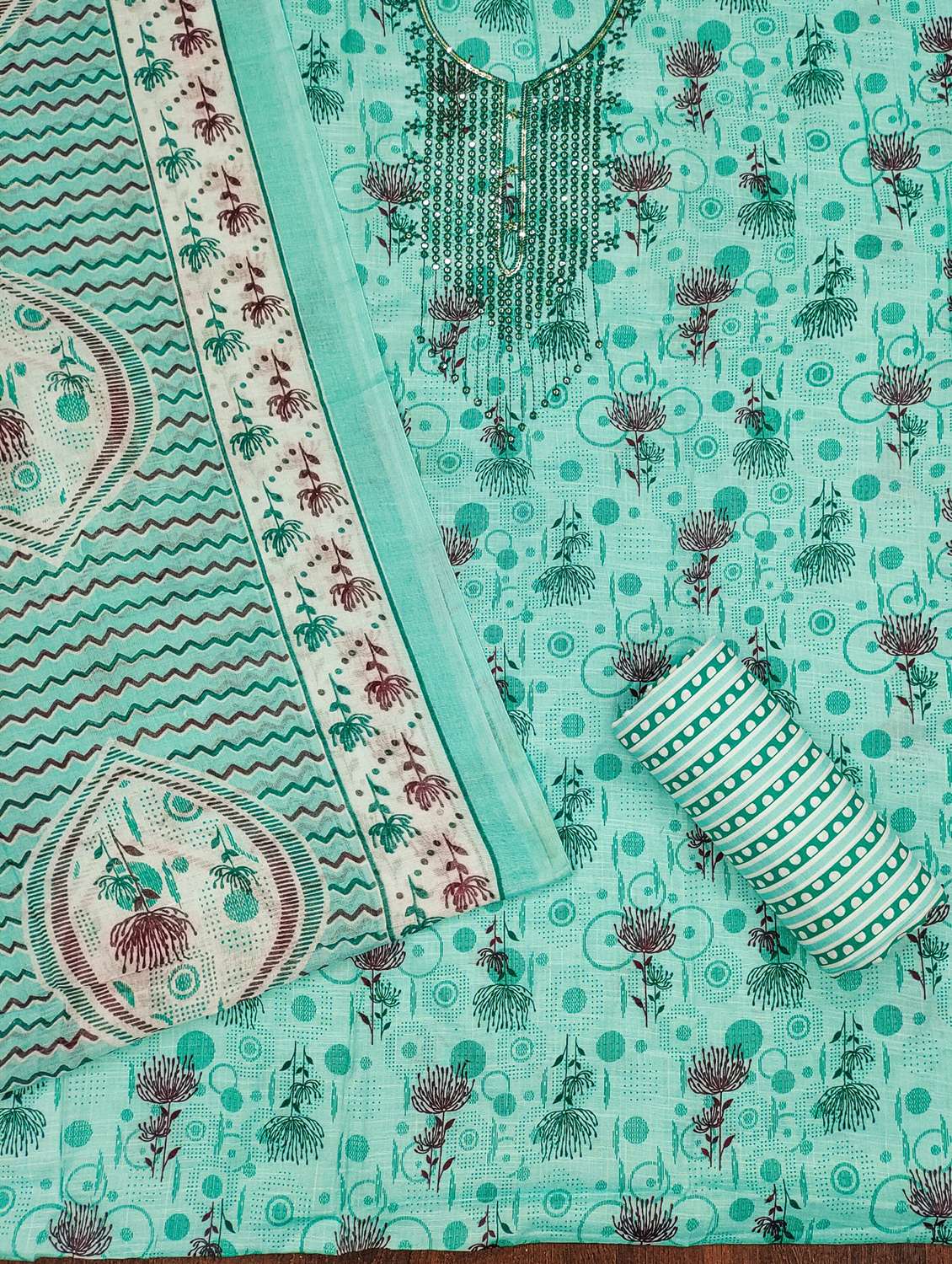 women floral embroidered unstitched suit set - 21980099 -  Standard Image - 2