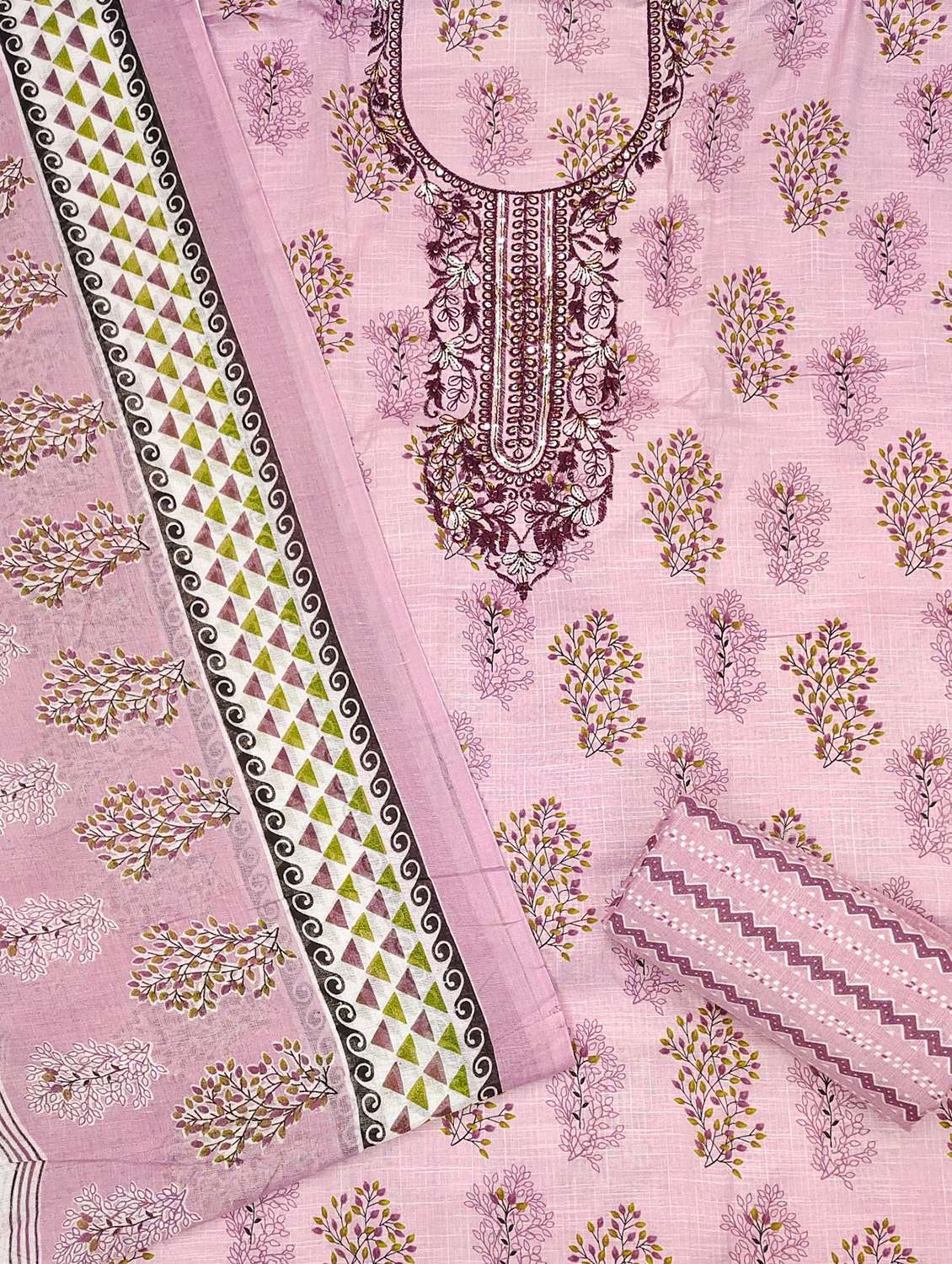 women floral embroidered unstitched suit set - 21980100 -  Standard Image - 2