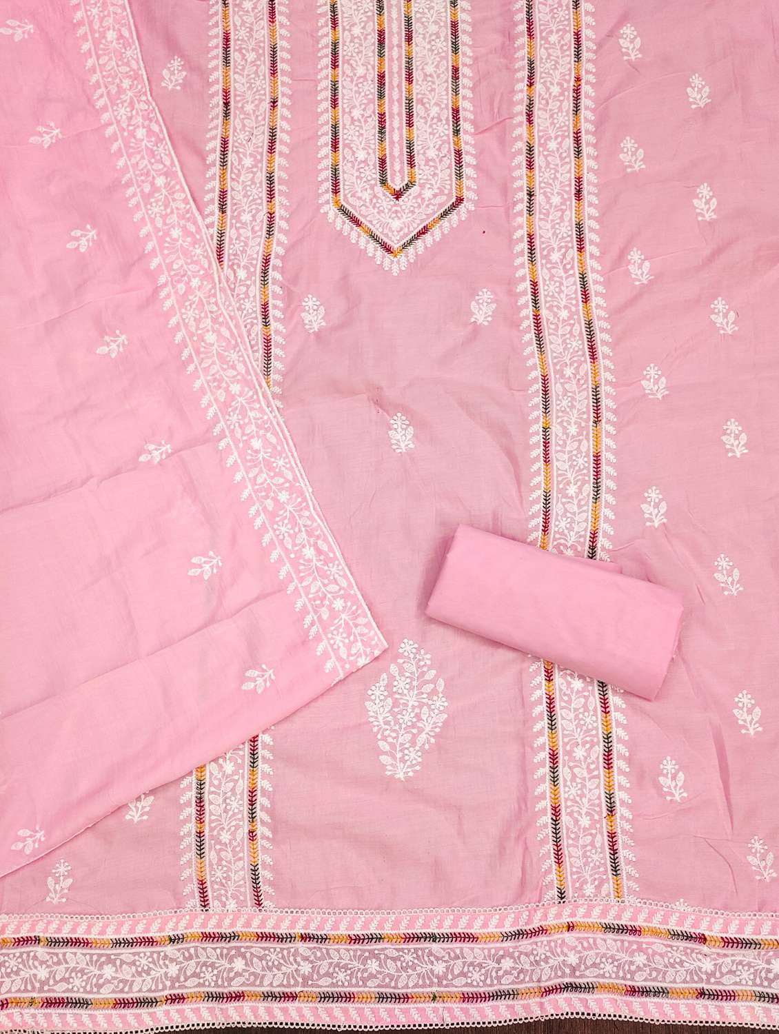 women solid with work embroidered unstitched suit set - 21980165 -  Standard Image - 2