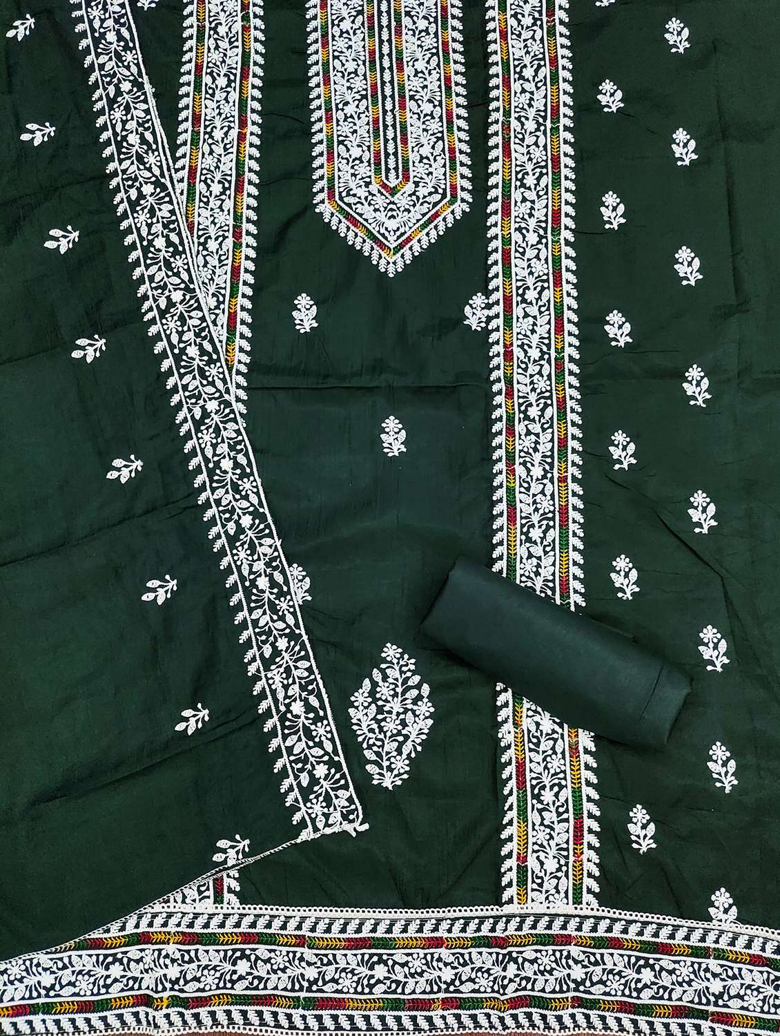 women solid with work embroidered unstitched suit set - 21980167 -  Standard Image - 2
