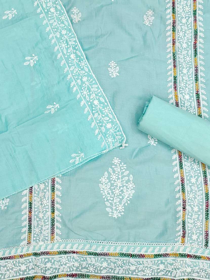 women solid with work embroidered unstitched suit set - 21980169 -  Standard Image - 2