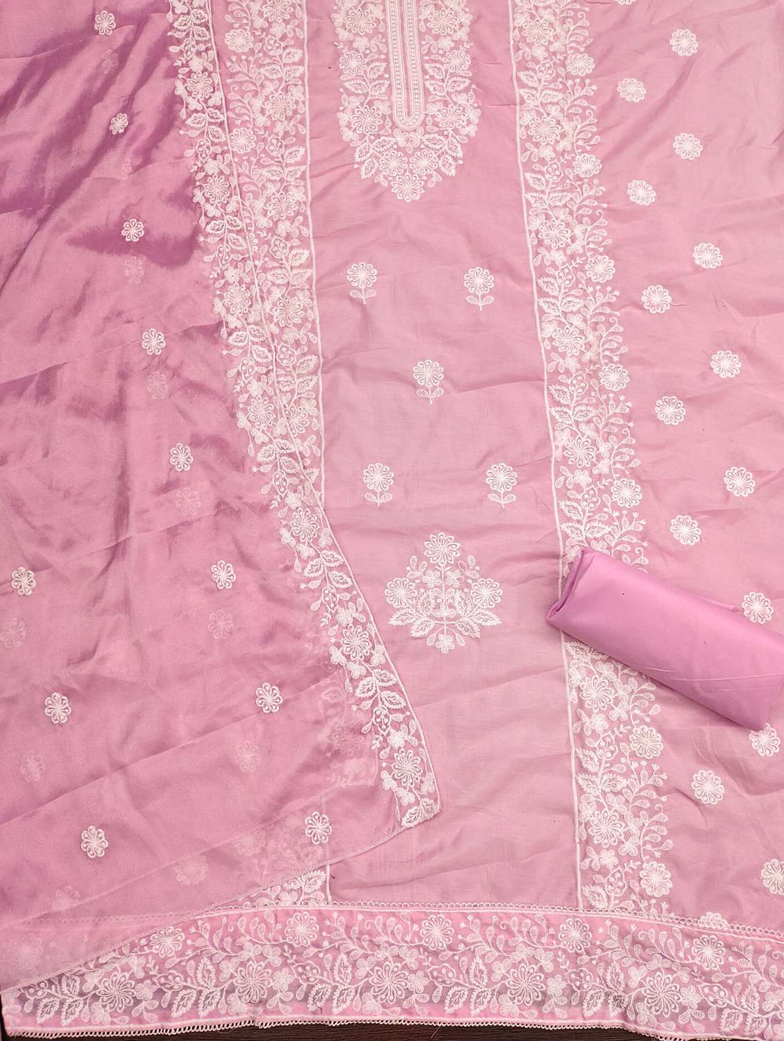 women solid with work embroidered unstitched suit set - 21980204 -  Standard Image - 2