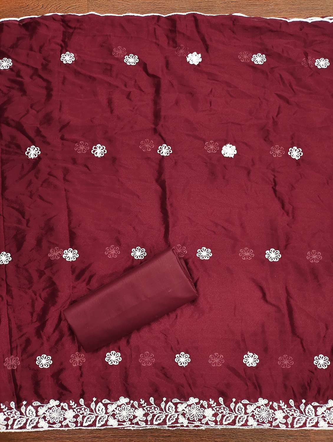 women solid with work embroidered unstitched suit set - 21980206 -  Standard Image - 2