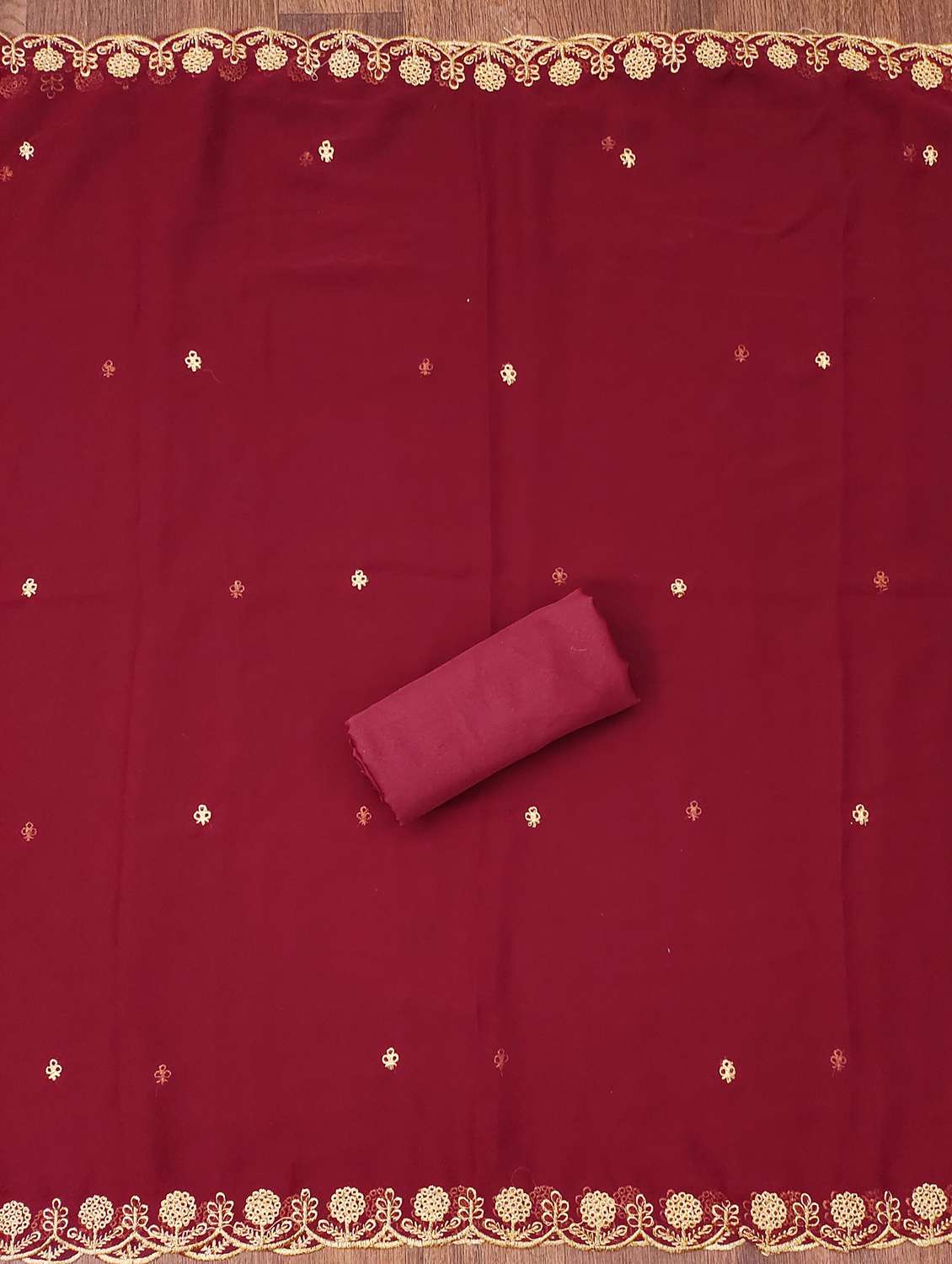 women solid with work embroidered unstitched suit set - 21980220 -  Standard Image - 2