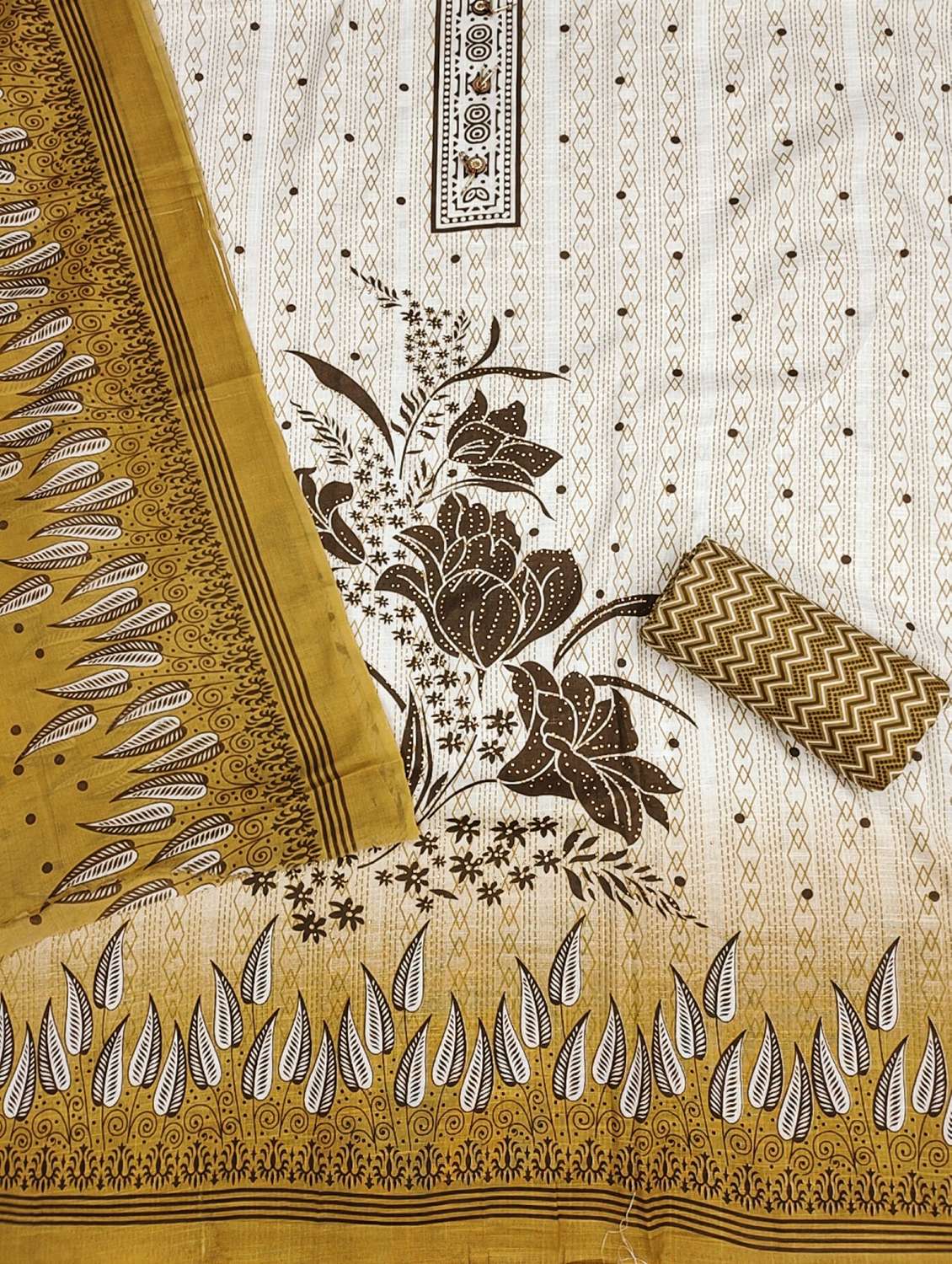 women printed embellishhed unstitched suit set - 21980225 -  Standard Image - 2