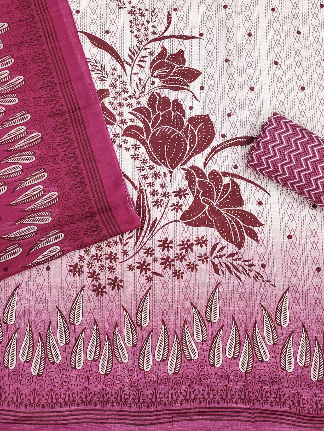 women printed embellishhed unstitched suit set - 21980226 -  Standard Image - 2