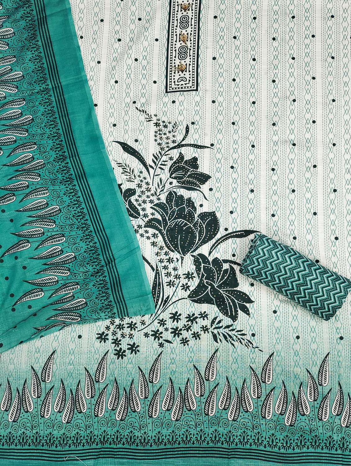 women printed embellishhed unstitched suit set - 21980227 -  Standard Image - 2