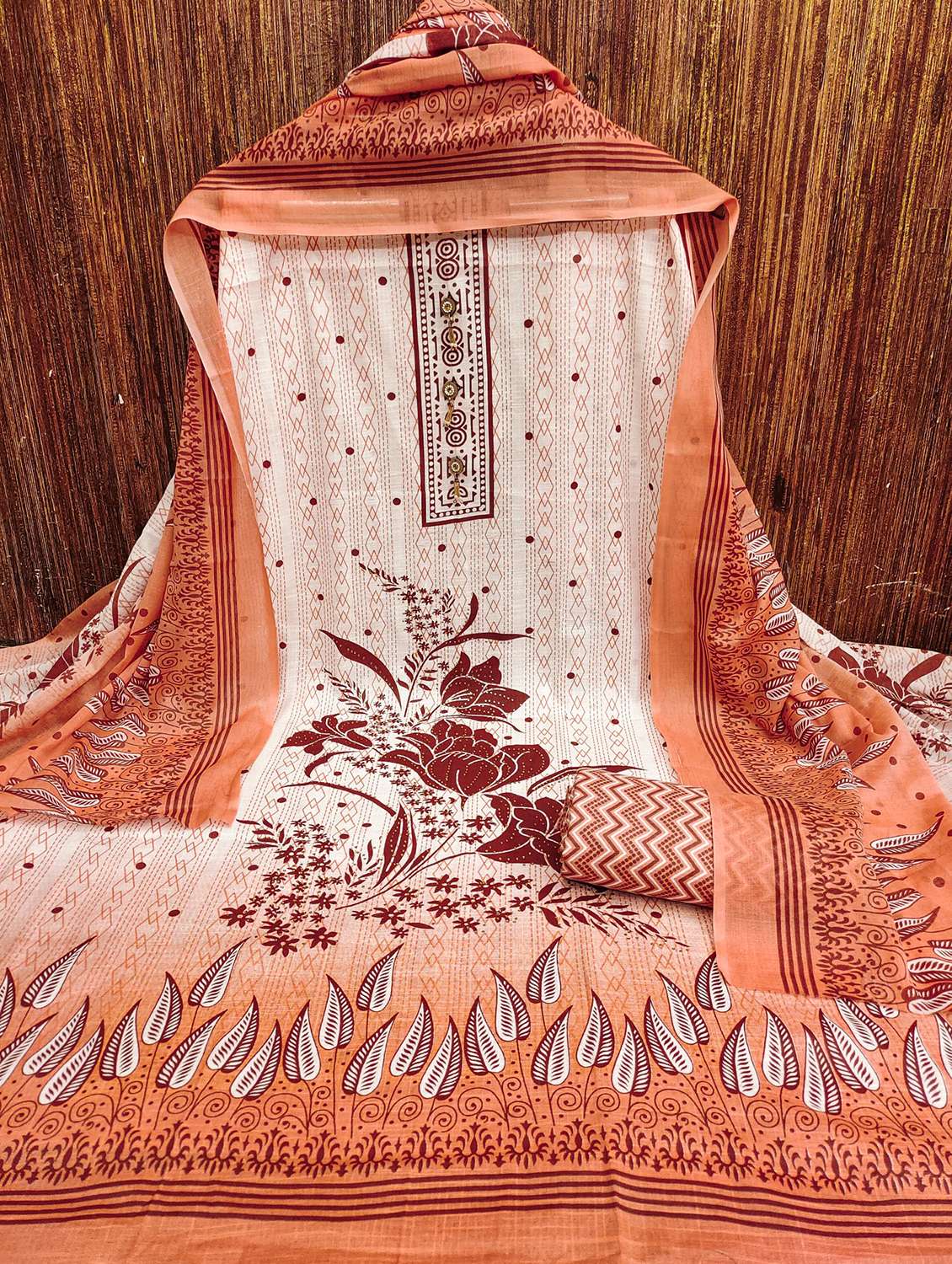 women printed embellishhed unstitched suit set - 21980228 -  Zoom Image - 0