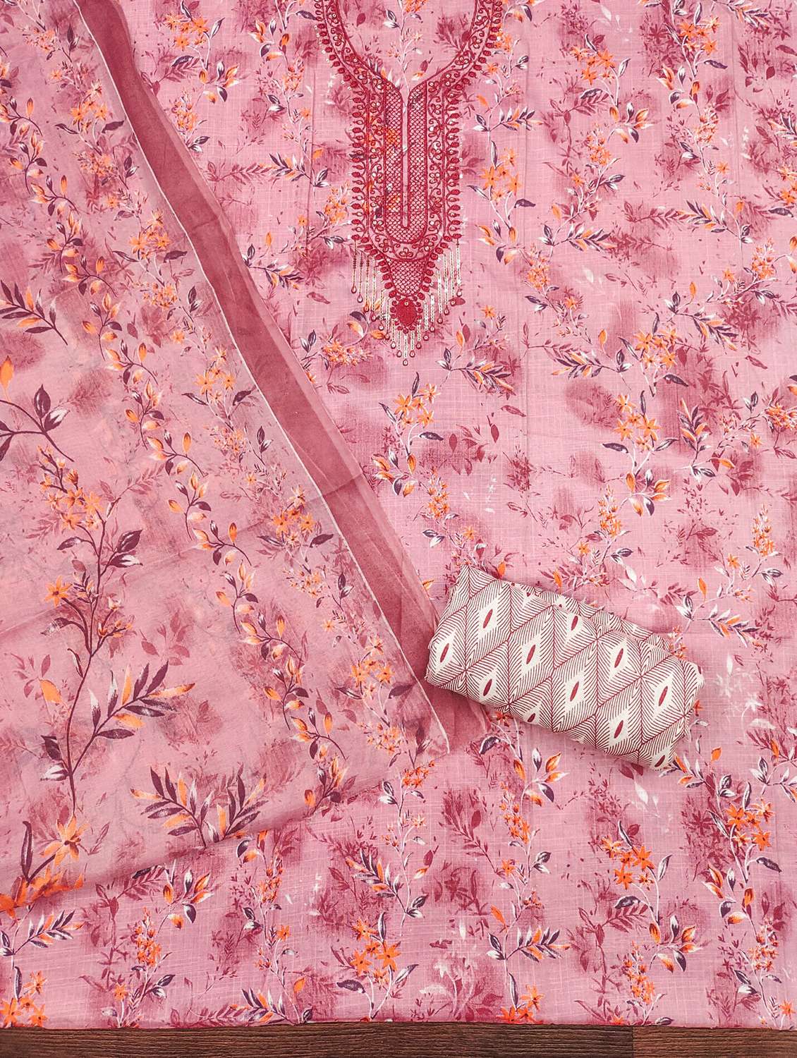 women floral embroidered unstitched suit set - 21980247 -  Standard Image - 2