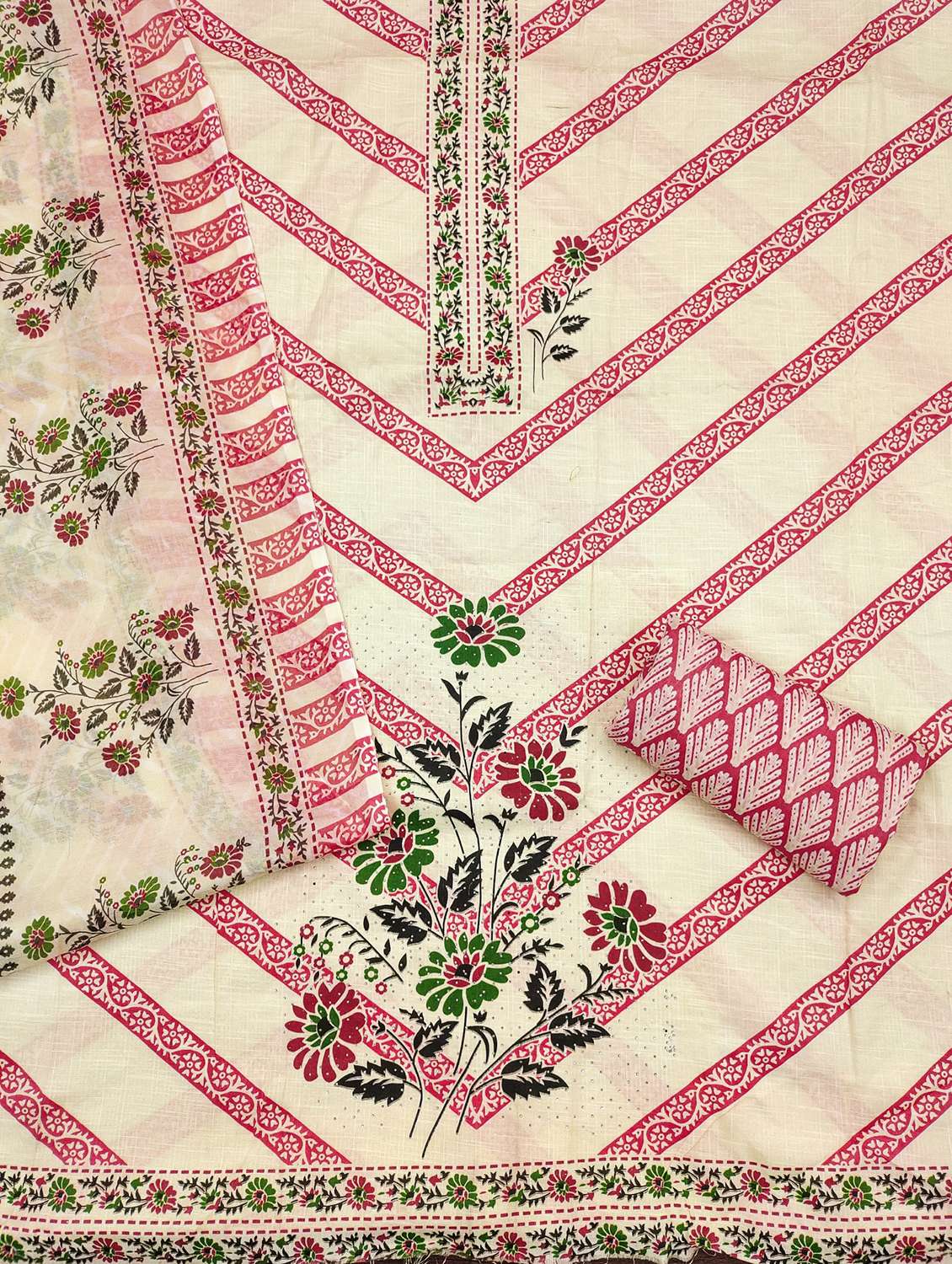 women printed embellished unstitched suit set - 21980262 -  Standard Image - 2