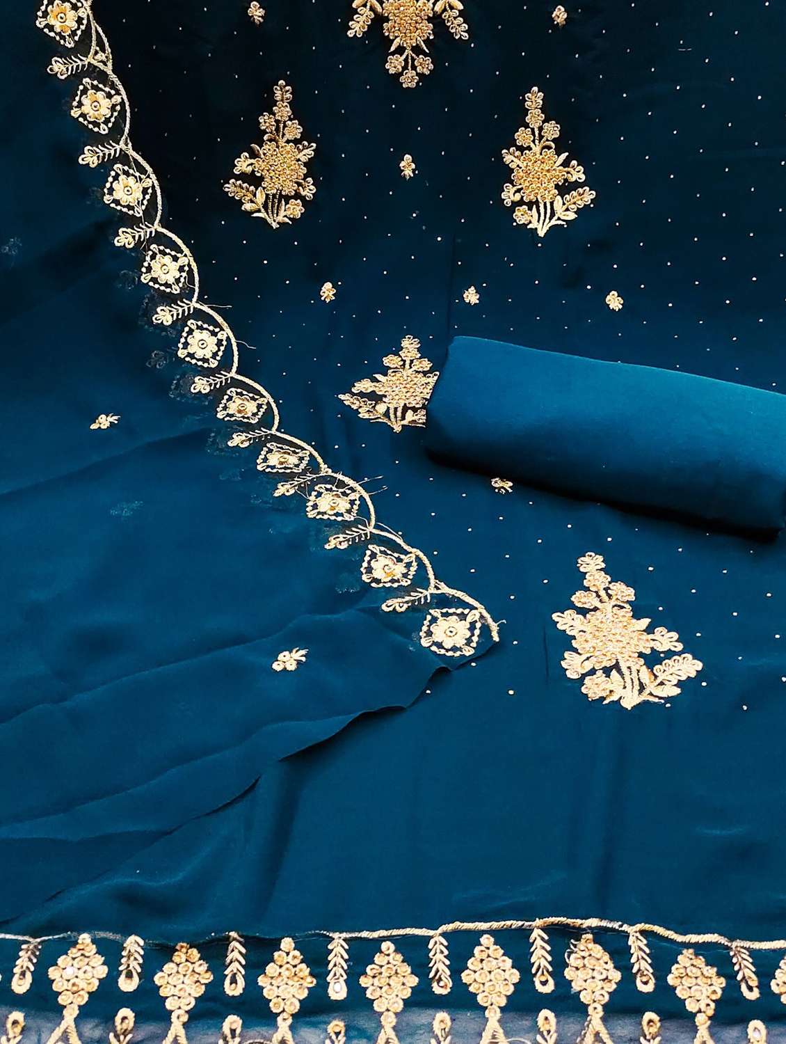 women solid with work embroidered unstitched suit set - 21980282 -  Standard Image - 2