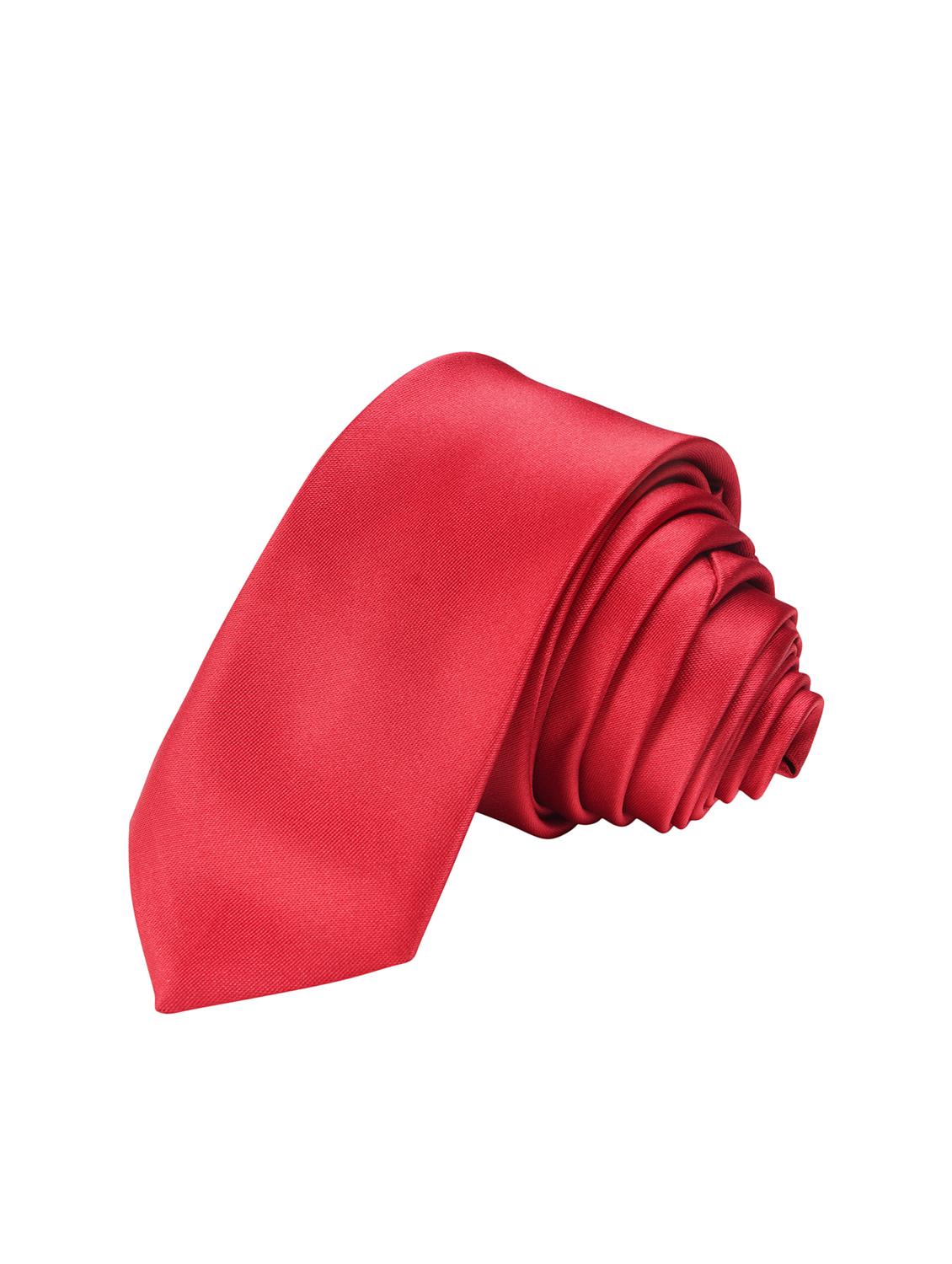men's red solid polyester formal tie - 21980304 - Standard Image - 2
