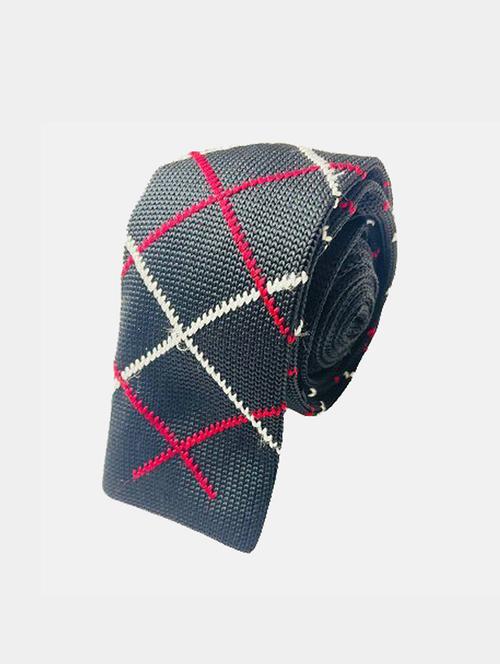 men grey self designed tie - 21980309 -  Standard Image - 0