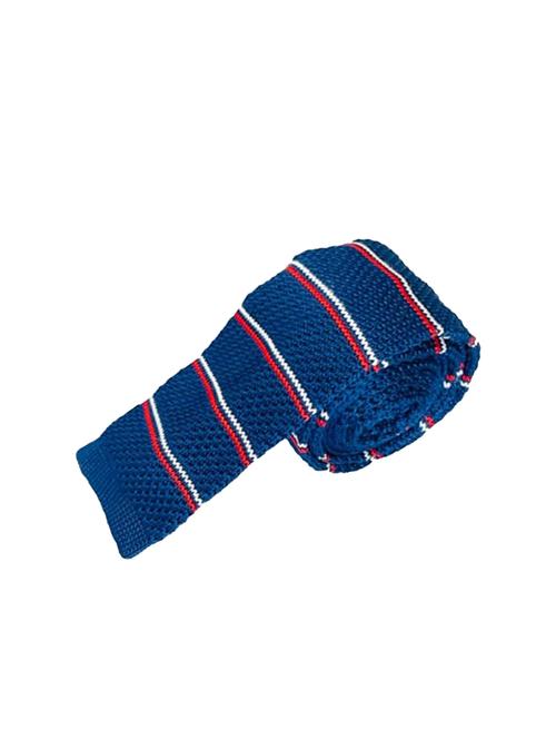 men blue self designed knitted tie - 21980319 -  Standard Image - 0