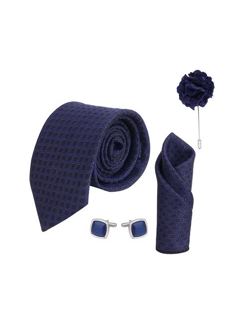 necktie gift set with pocket square cufflinks & brooch pin tie for men - 21980332 - Standard Image - 0