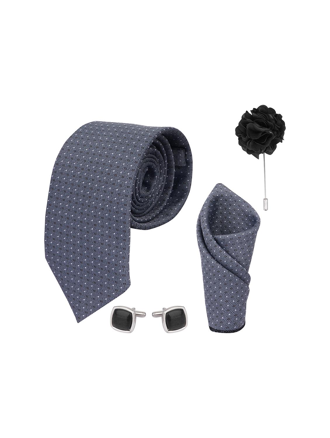 necktie gift set with pocket square cufflinks & brooch pin tie for men - 21980334 - Zoom Image - 0