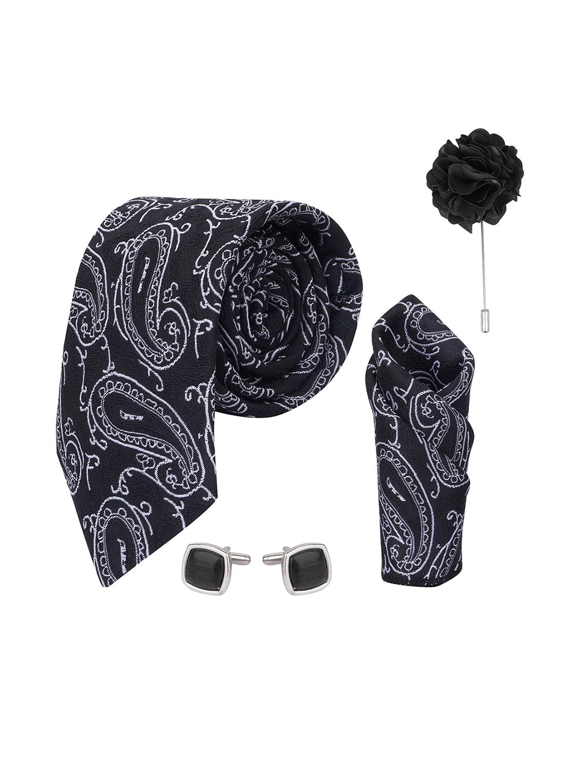 necktie gift set with pocket square cufflinks & brooch pin tie for men - 21980337 - Zoom Image - 0