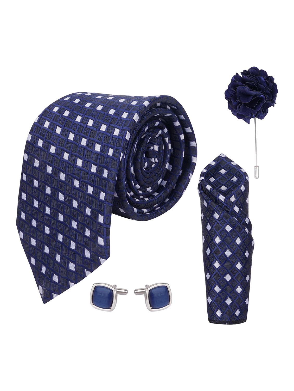 necktie gift set with pocket square cufflinks & brooch pin tie for men - 21980338 - Zoom Image - 0