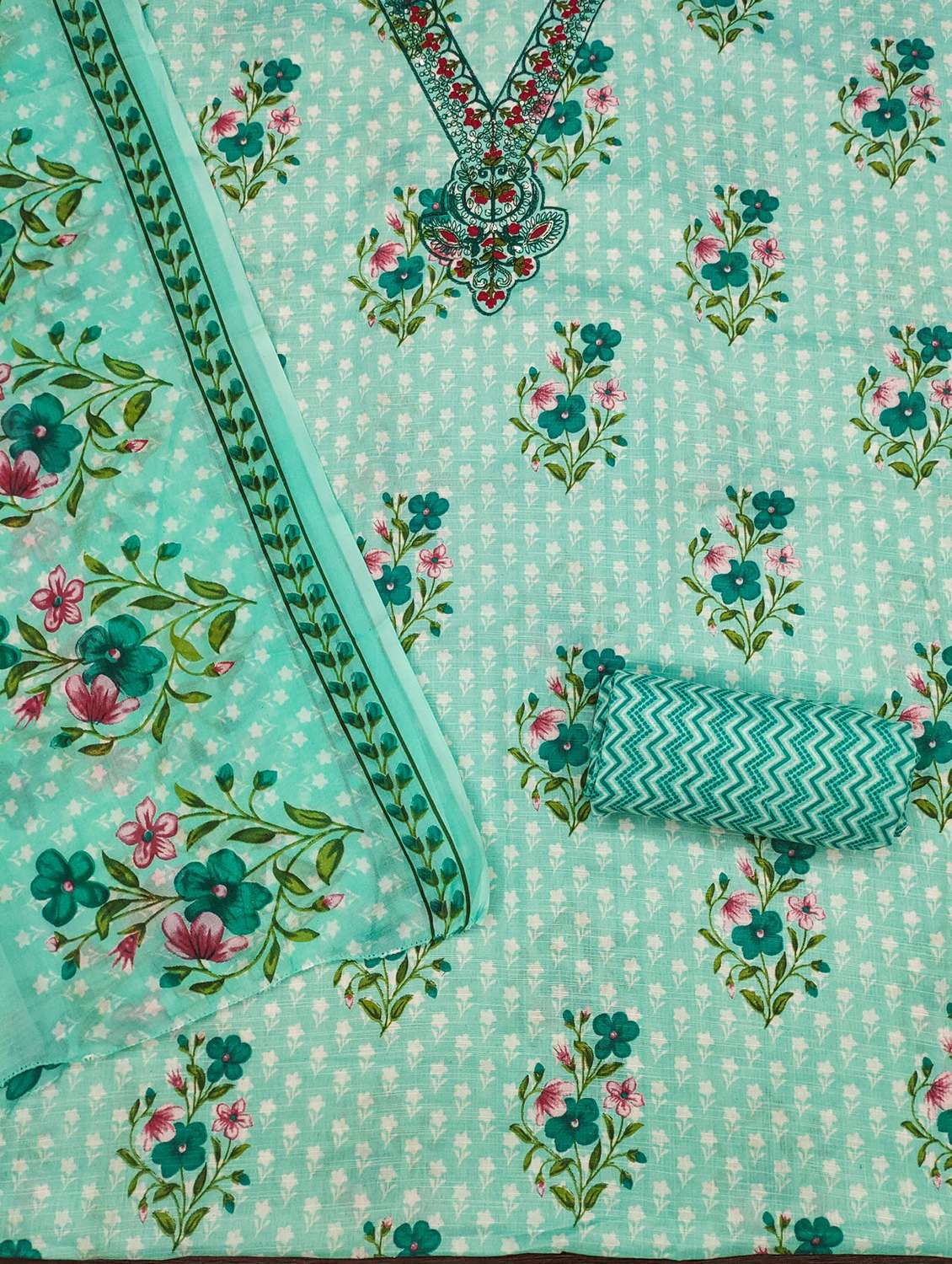 women floral embroidered unstitched suit set - 21980348 -  Standard Image - 2