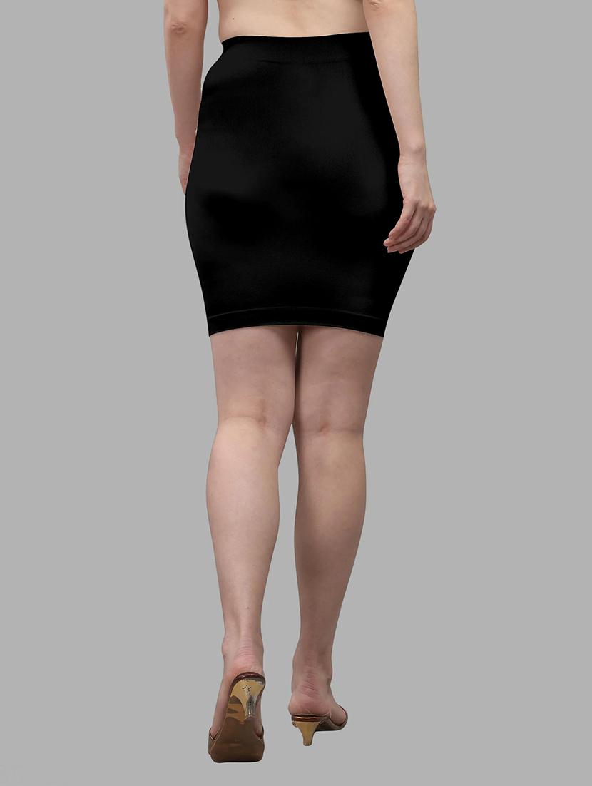 women black solid high rise bodycon skirt - 21980351 - Standard Image - 2