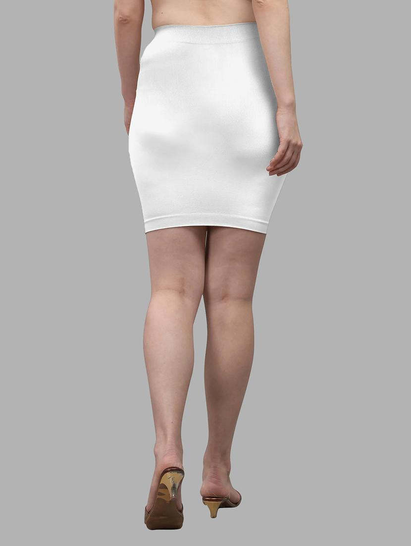 women white solid high rise bodycon skirt - 21980352 - Standard Image - 2