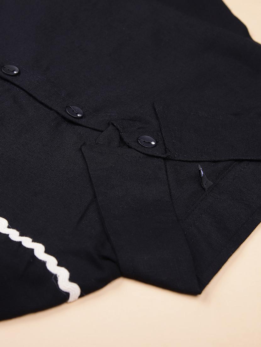 girls embroidered puff sleeve collared top - 21980529 - Standard Image - 2
