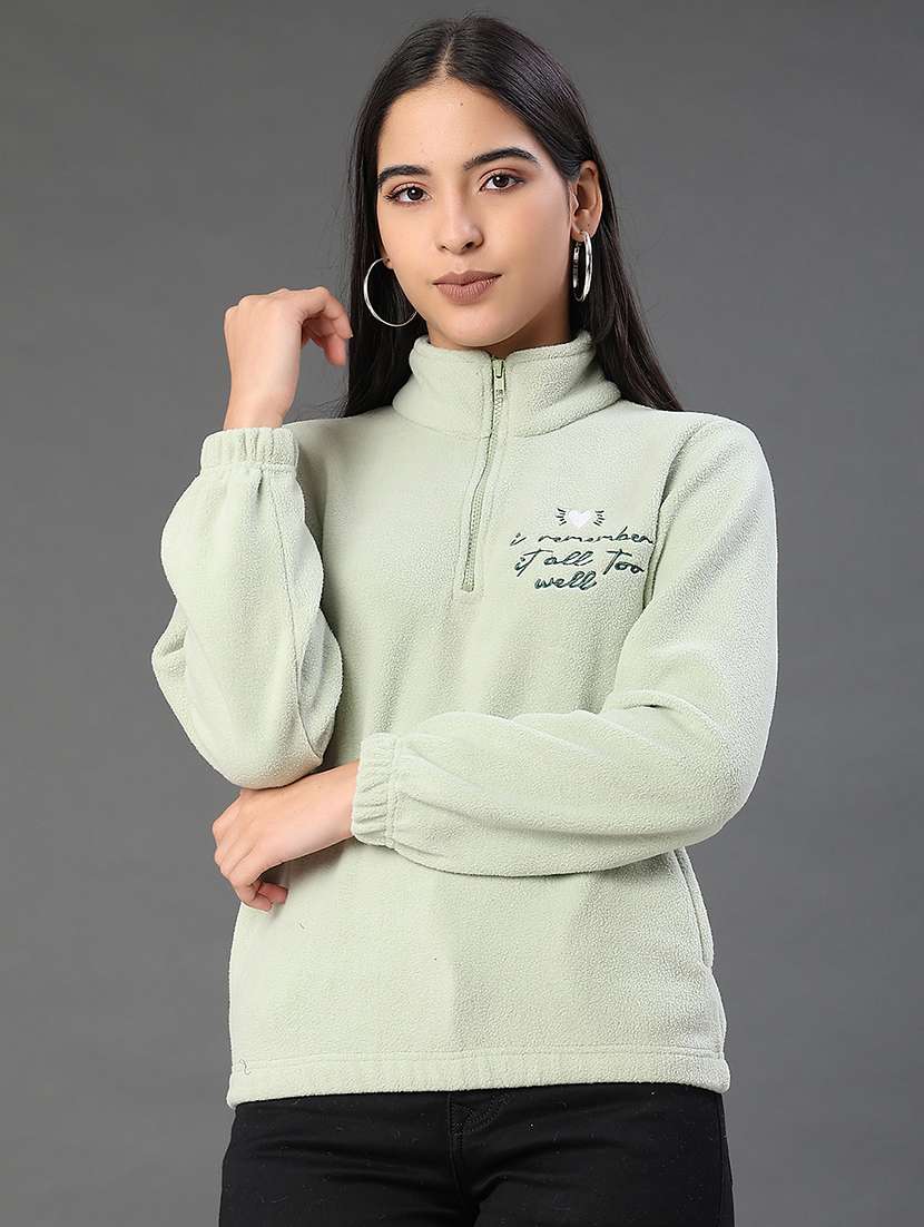 women solid long sleeve sweatshirt - 21980665 -  Standard Image - 2
