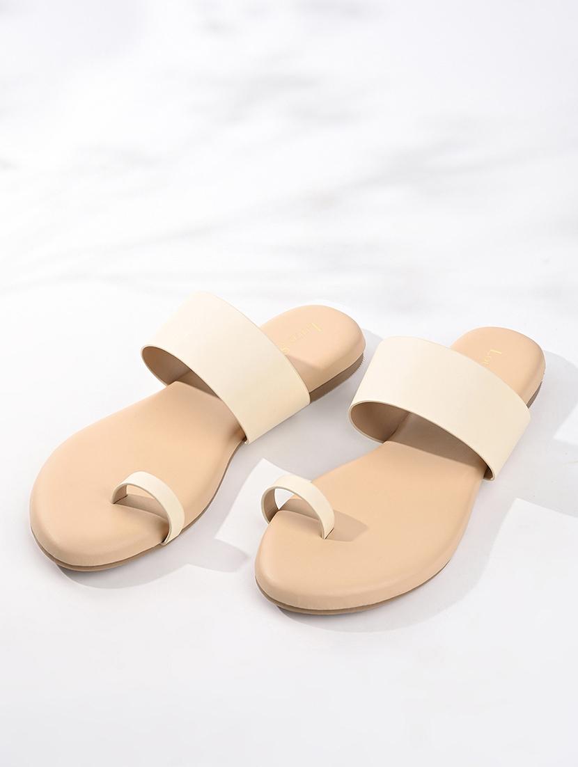 women cream solid slip on flats - 21980897 - Zoom Image - 0
