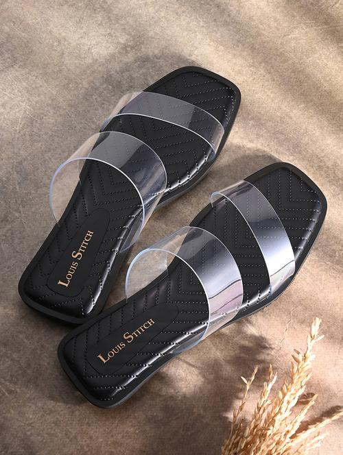 women black solid slip on flat - 21980901 -  Standard Image - 0
