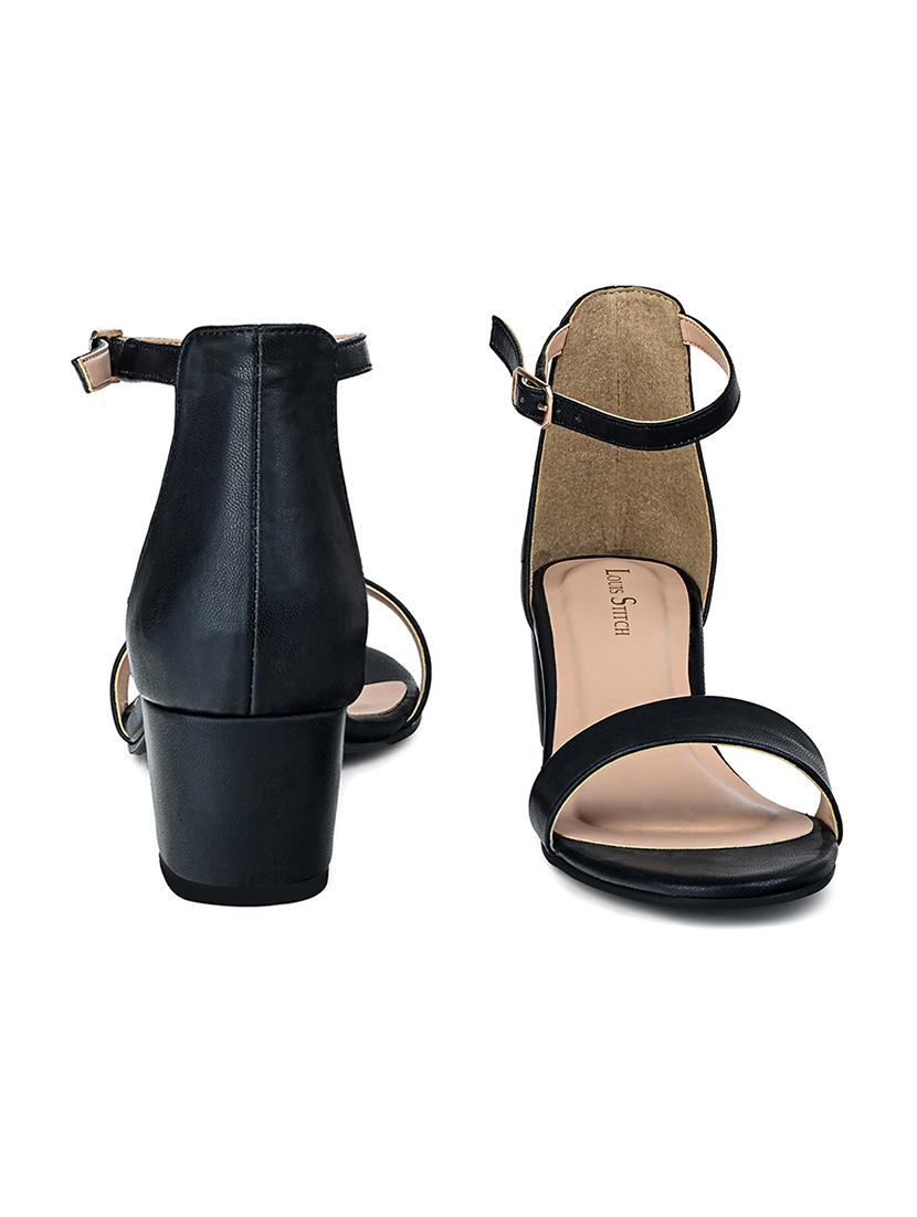 women solid ankle strap block sandal - 21980908 - Standard Image - 2