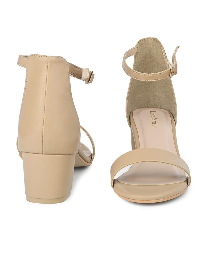 women solid ankle strap block sandal - 21980910 - Standard Image - 2