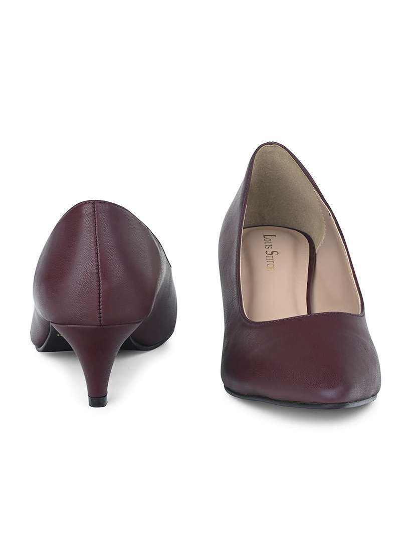 women maroon solid pump - 21980916 -  Standard Image - 2