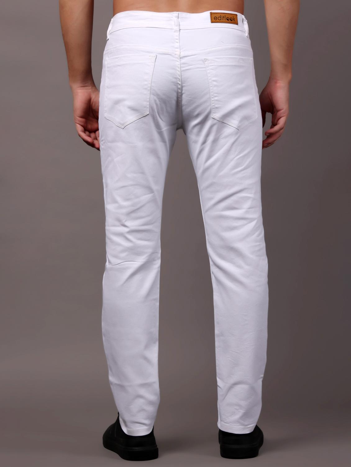 men white mid rise full length jeans - 21980954 - Standard Image - 2