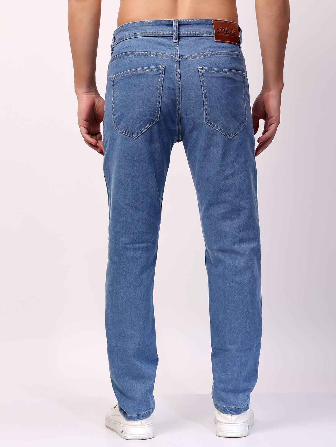 men light blue mid rise full length jeans - 21980955 - Standard Image - 2