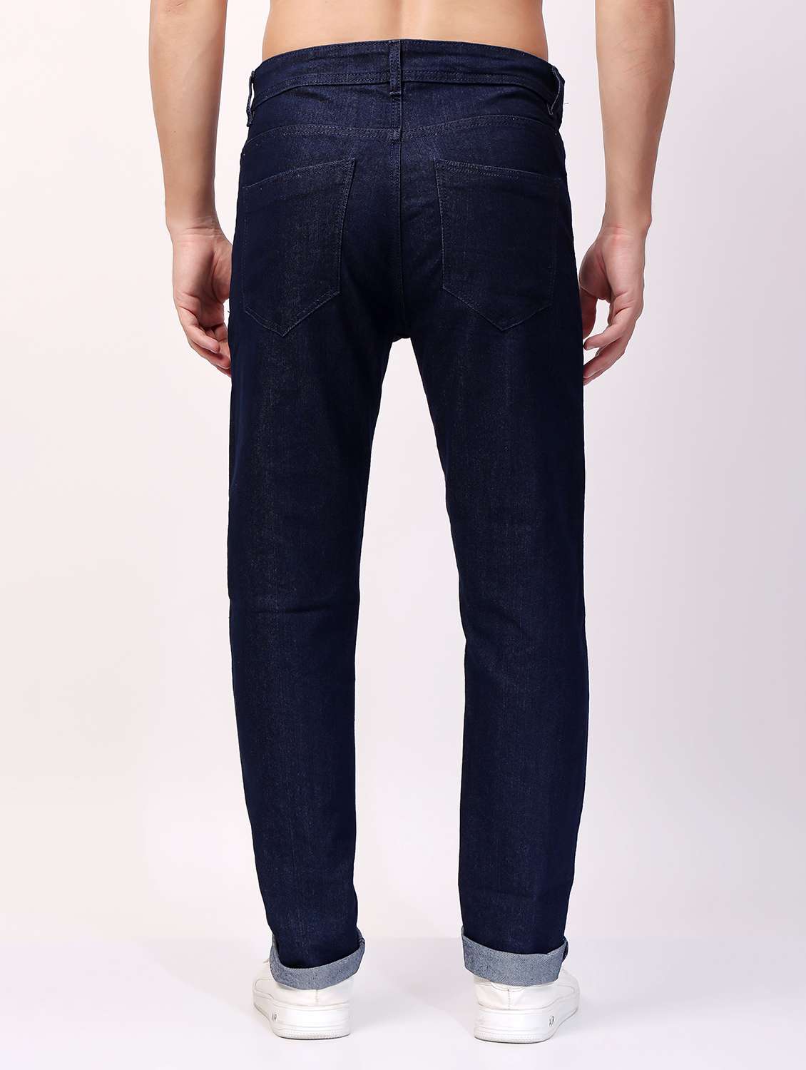 men navy blue mid rise full length jeans - 21980956 - Standard Image - 2