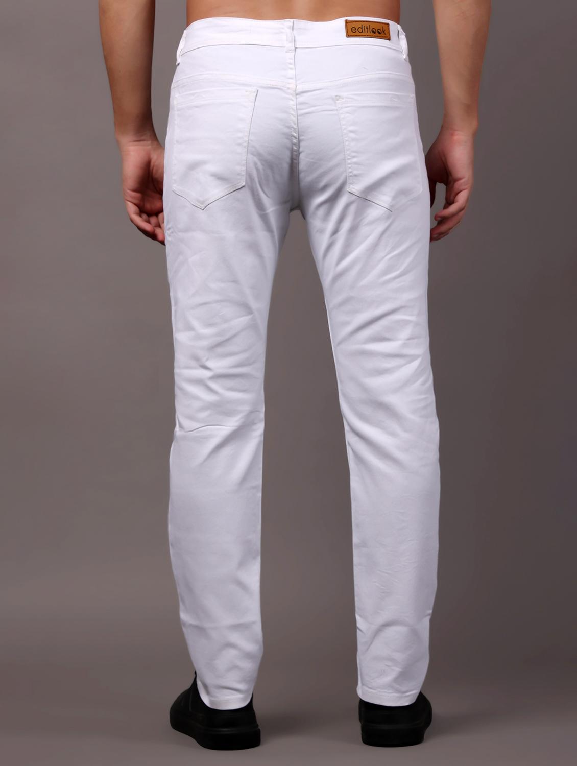 men white mid rise full length jeans - 21980959 - Standard Image - 2