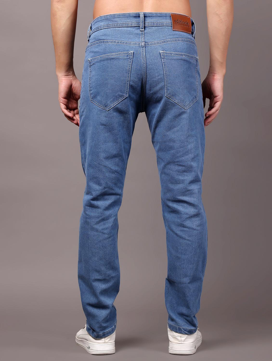 men light blue slash knee mid rise full length jeans - 21980965 - Standard Image - 2